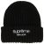 Supreme Classic Logo Chunky Ribbed Beanie Black